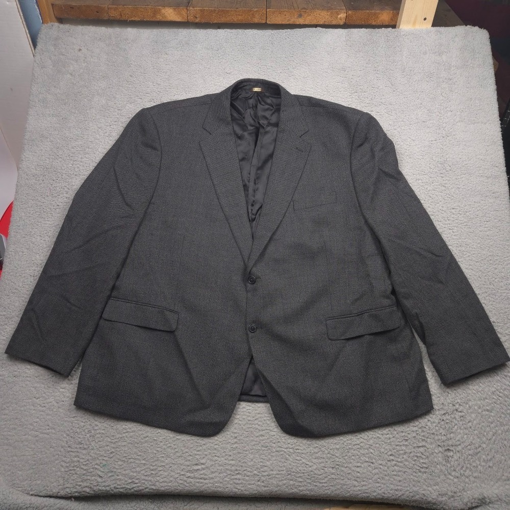 Oak Hill Blazer Men 4XL 58/60R Wool Blend Sport Coat Gray Big Tall 2 Button